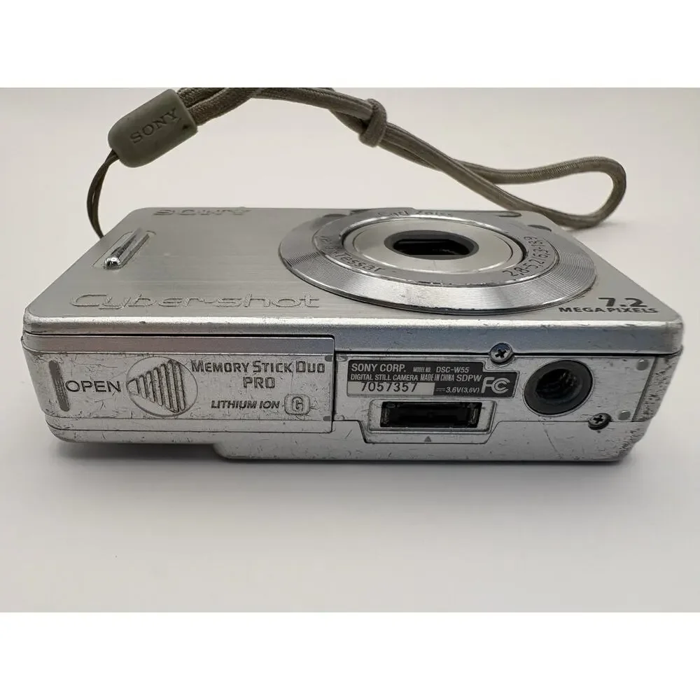 Sony Cyber-shot Digital Camera DSC-W55 7.2MP Silver 3x Zoom